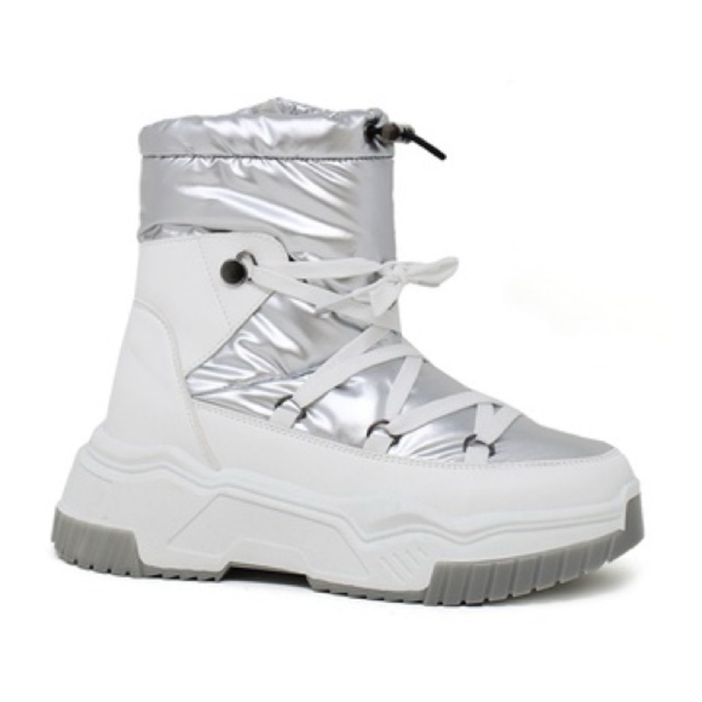 YOKI-CLARICE-05 Women's Quilted Lace Up Side
Zip Sneaker Boot